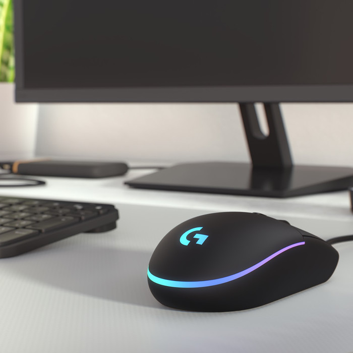 Logitech G203 Lightsync Gaming Mouse Black product in use
