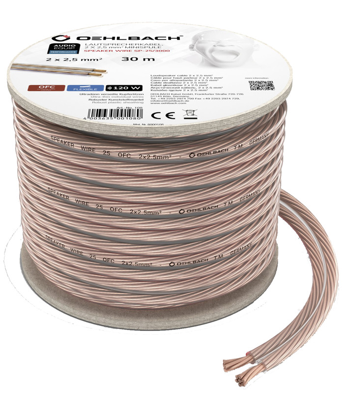 Oehlbach Speaker Cable (2x2.5mm) 30 meters Main Image