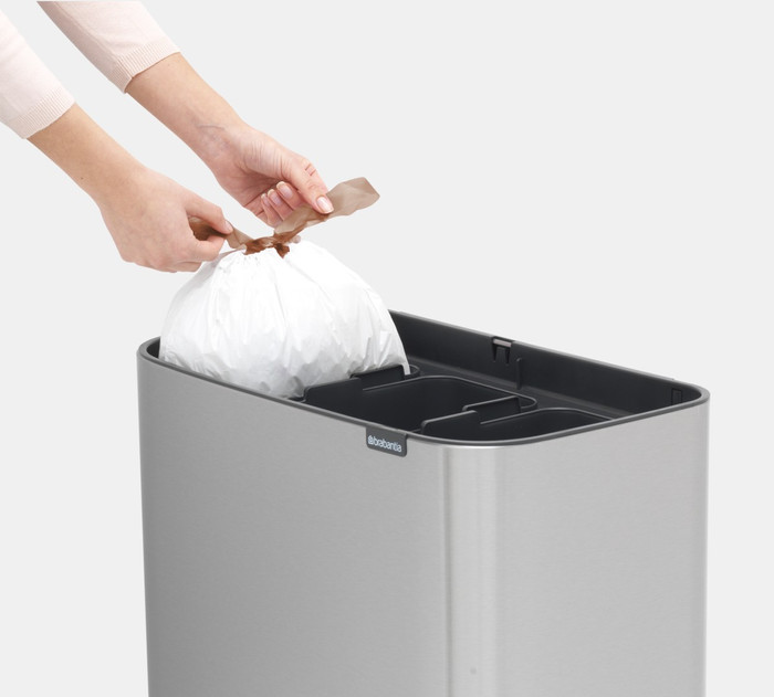 Brabantia Bo Touch Bin Poubelle 3 x 11 Litres Matt Steel Anti-Traces de Doigts détail