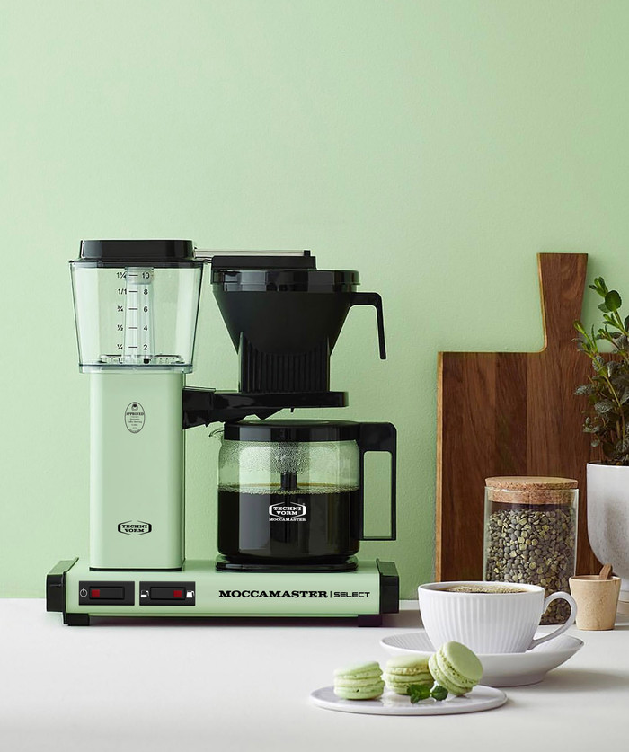 Moccamaster KBG Select Pastel groen product in gebruik
