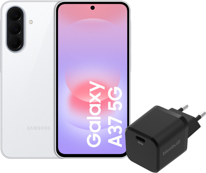 Samsung Galaxy A37 256GB Wit 5G + BlueBuilt Oplader met Usb C Poort 45W Zwart Main Image