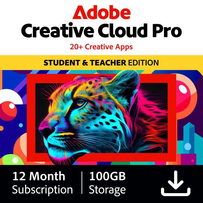 Adobe Creative Cloud Pro Student/Docent 1 Jaar - Digitaal Main Image