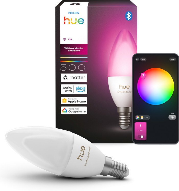 Philips Hue Kaarslamp White and Color E14 Losse lamp Main Image