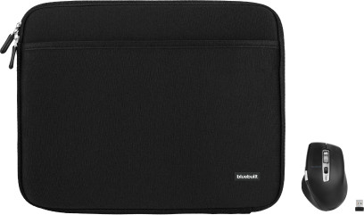 BlueBuilt Laptophoes breedte 32 cm 13-14 inch Zwart + Maximus Muis Main Image