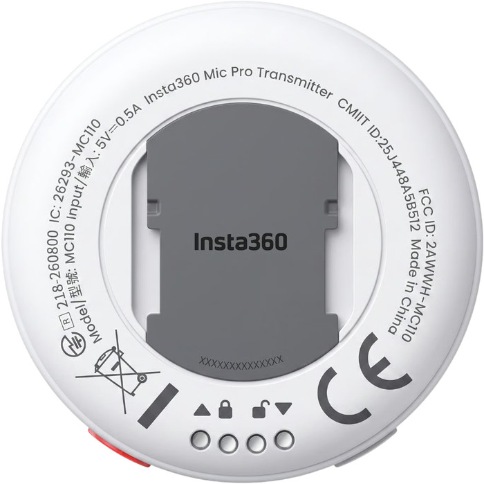 Insta360 Mic Pro Émetteur (Arctic White) arrière