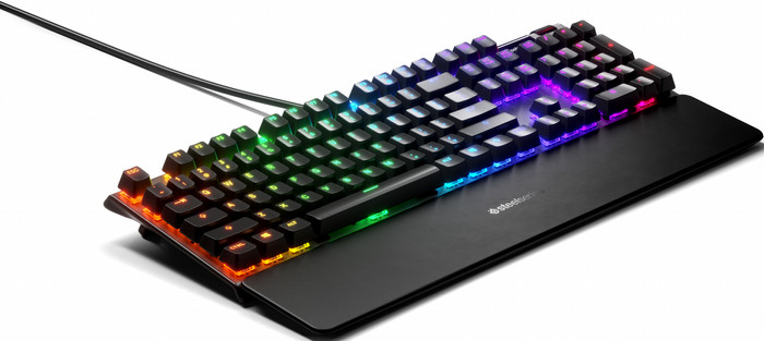 SteelSeries Apex 5 Gaming Keyboard QWERTY left side