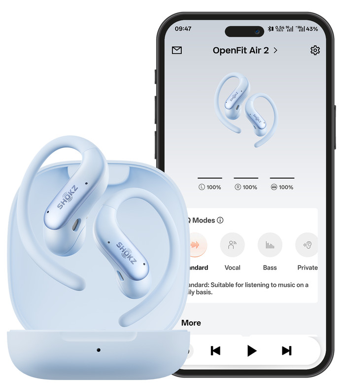 Shokz OpenFit Air 2 Blauw samengesteld product