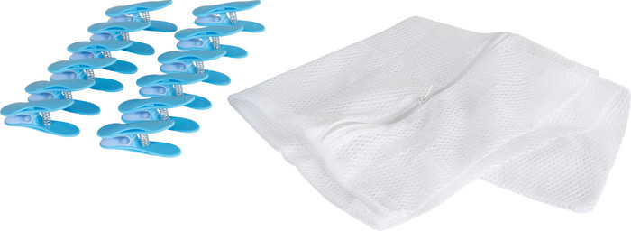 BlueBuilt Droogrek 25 meter met Wasmand, Wasknijpers en Waszak voorkant