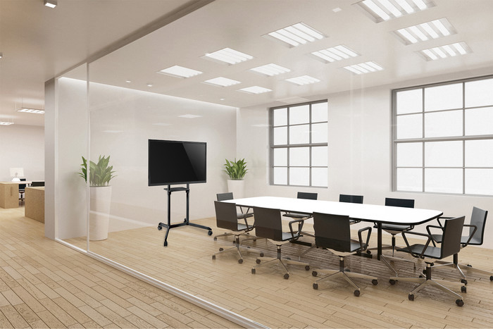 Neomounts NS-M1250BLACK TV Trolley Black product in use