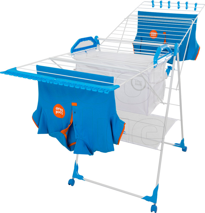 BlueBuilt Droogrek 25 meter met Wasmand, Wasknijpers en Waszak voorkant