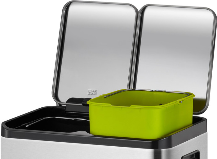 EKO EcoCasa II Splitted 2x 30L Matte Stainless Steel detail