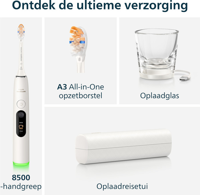 Philips Sonicare Series 8500 HX8513/11 Wit accessoire
