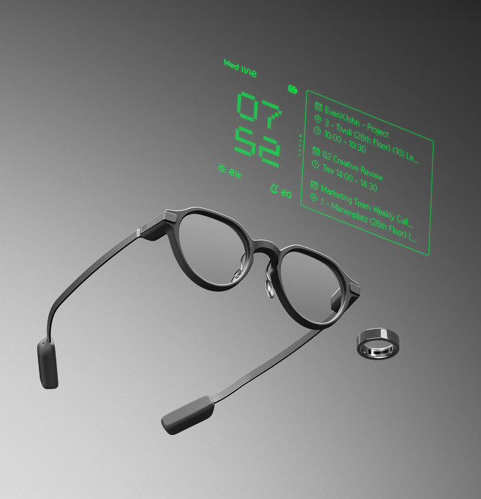 EvenRealities Even G2A Smart Glasses Groen product in gebruik