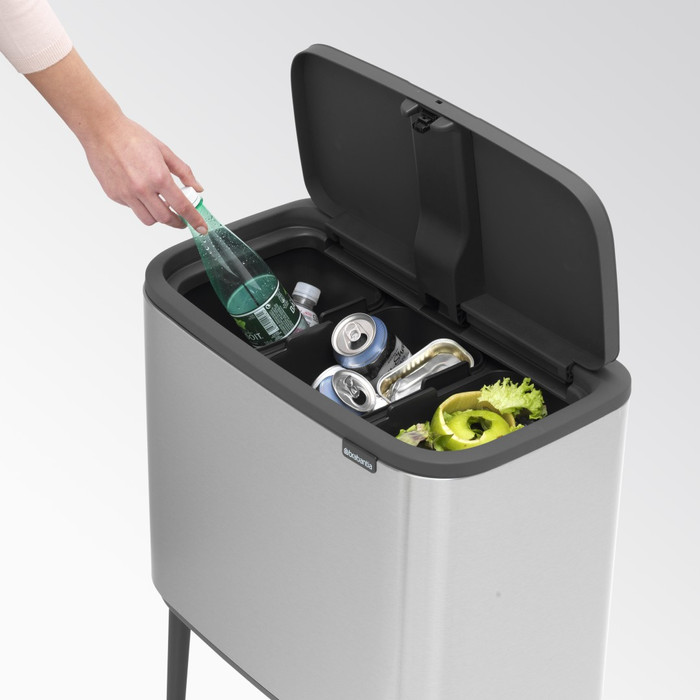 Brabantia Bo Touch Bin Poubelle 3 x 11 Litres Matt Steel Anti-Traces de Doigts détail