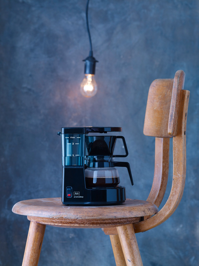 Melitta Aromaboy Zwart product in gebruik