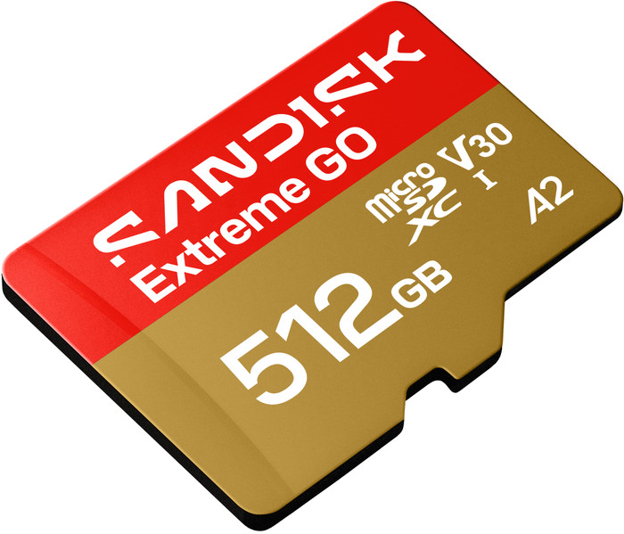 SANDISK Extreme GO microSDXC 512GB 240MB/s bovenkant