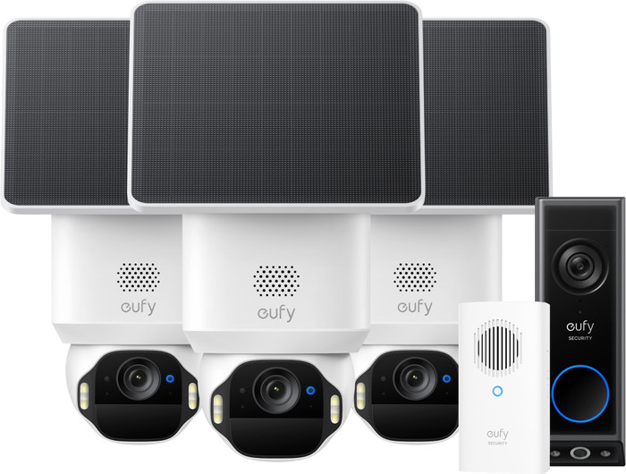 Eufy SoloCam E42 3-Pack + Video Doorbell E340 + Chime Main Image