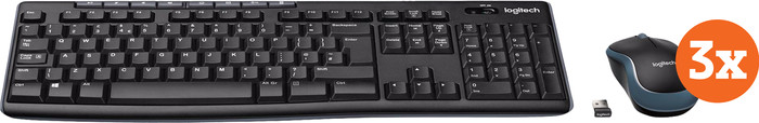 Logitech MK270 Draadloos Toetsenbord en Muis AZERTY 3-Pack Main Image