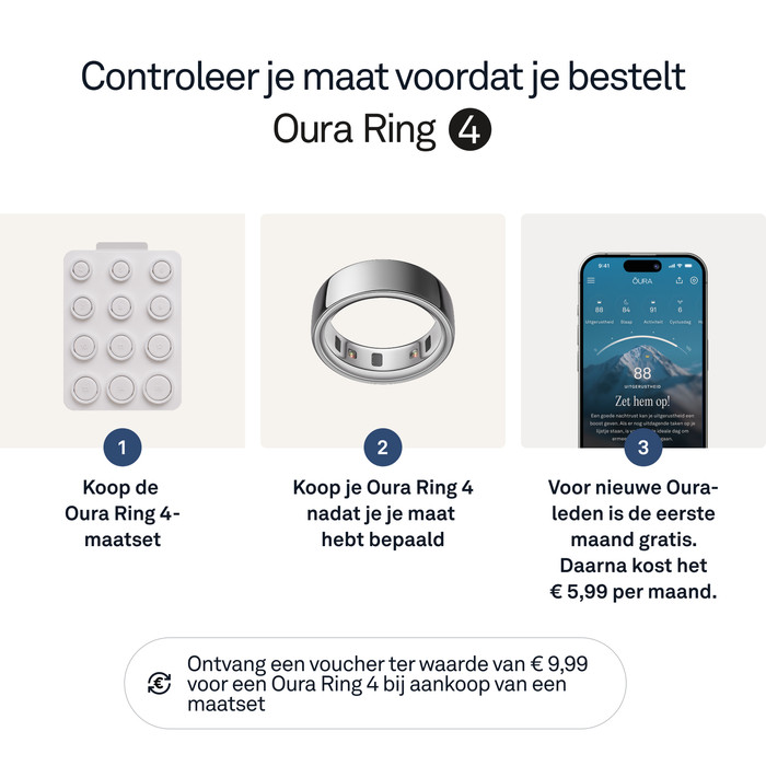 Oura Ring 4 Maat 9 Zilver visual leverancier