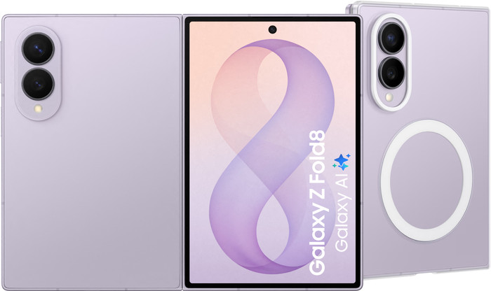 Samsung Galaxy Z Fold 8 512GB Lila 5G + Samsung Back Cover met Magneet Transparant Main Image