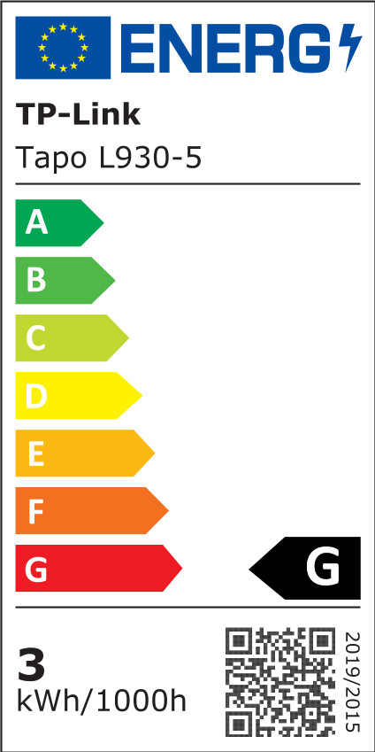 TP-Link Tapo L930-5 Ruban Lumineux 5 m classe énergétique