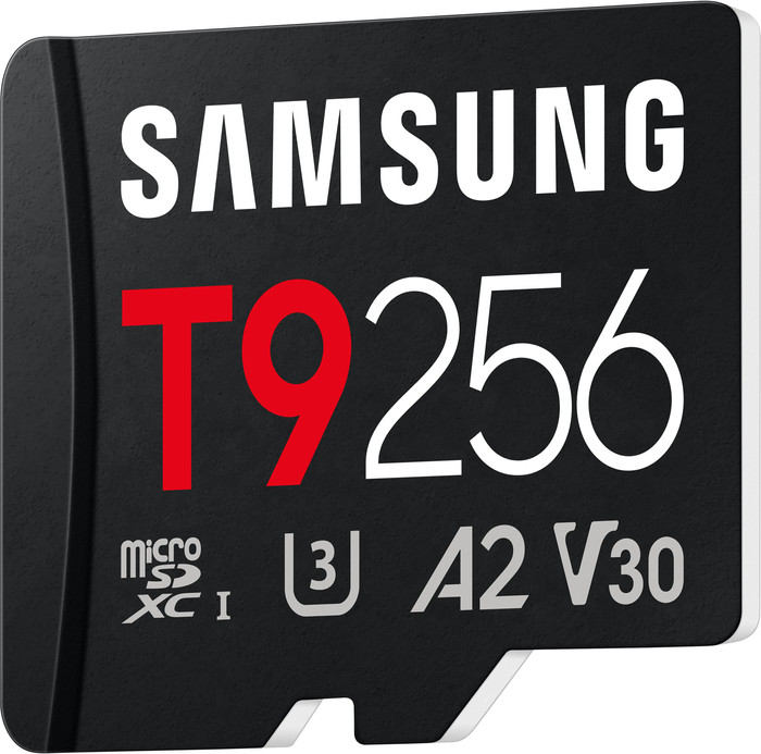 Samsung MicroSDXC T9 256GB 200MB/s + USB lezer voorkant