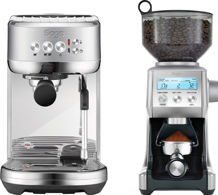 Sage the Bambino Plus Acier Inoxydable + Moulin à Café Main Image