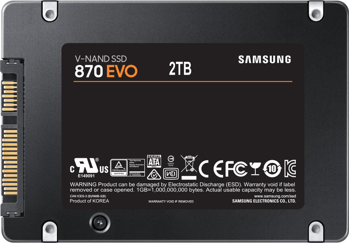 Samsung 870 EVO 2,5 inch 2TB achterkant