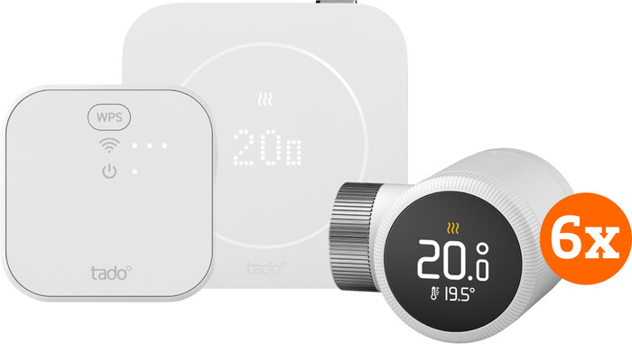 Tado Thermostat Connecté Filaire X Multi Room Kit de Démarrage 2e Génération (6 têtes thermostatiques) Main Image
