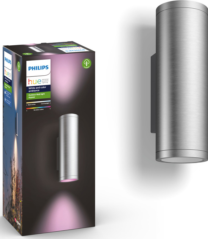 Philips Hue Appear Wall Lamp White and Color - Stainless Steel Duo Pack null