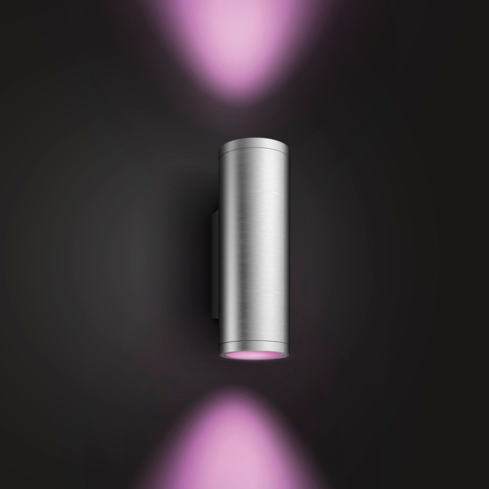 Philips Hue Appear Wall Lamp White and Color - Stainless Steel Duo Pack product in use