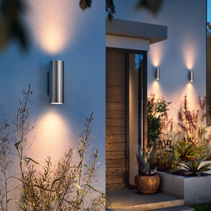 Philips Hue Appear Wall Lamp White and Color - Stainless Steel Duo Pack product in use