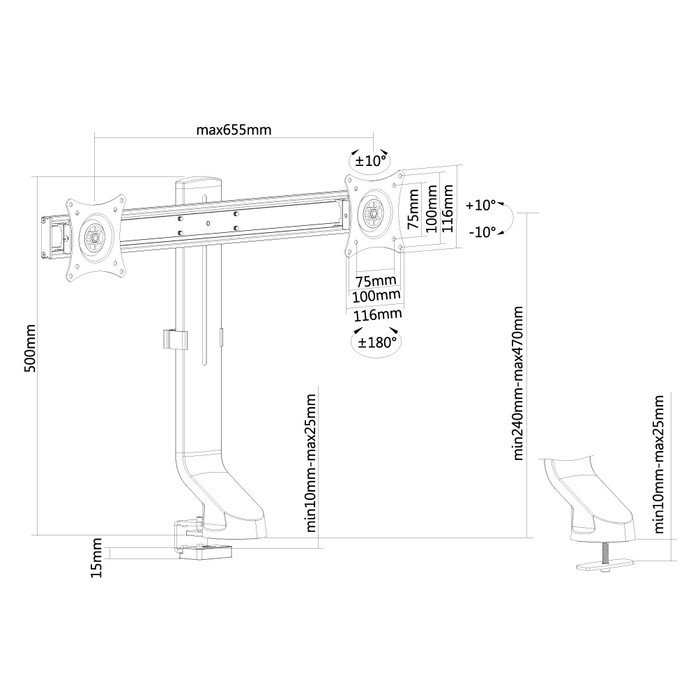 Neomounts FPMA-D860DBLACK Monitorarm Zwart visual leverancier
