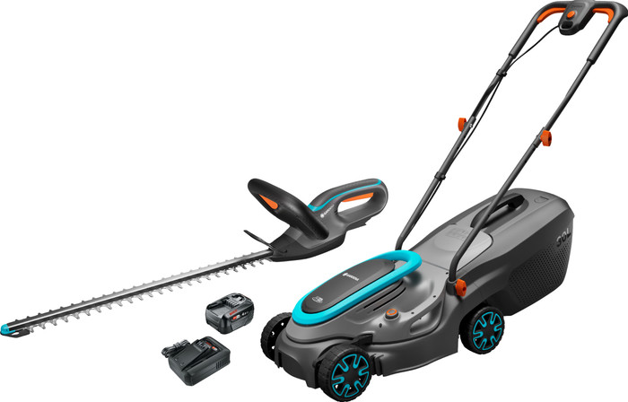 Gardena PowerMax 32/18V P4A Solo + Gardena EasyCut 45/18V + Bosch Kit de Démarrage 18 V 4,0 Ah Main Image