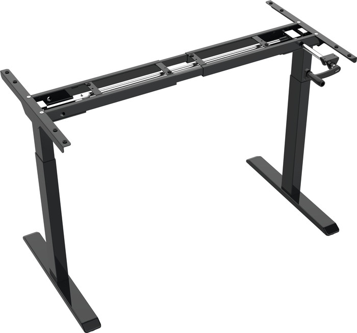 Euroseats Hand Crank Sit-Stand Desk 120x80 Black/White left side