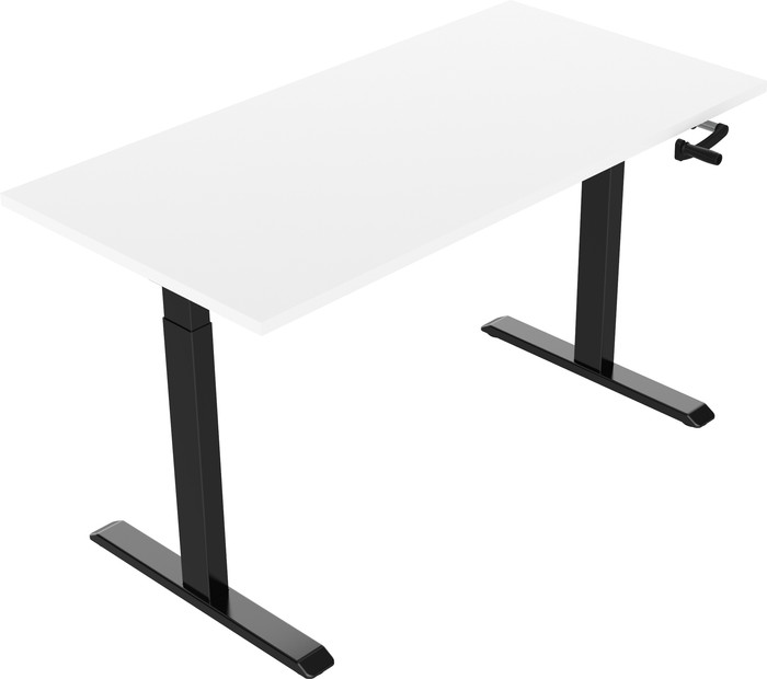 Euroseats Handslinger Zit Sta Bureau 140 x 80 Zwart/Wit linkerkant