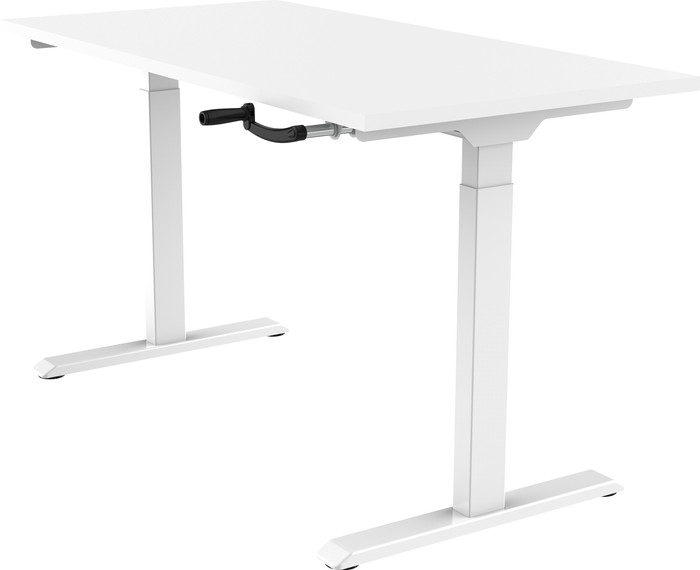Euroseats Bureau Assis-Debout Manivelle 120 x 80 Blanc/Blanc