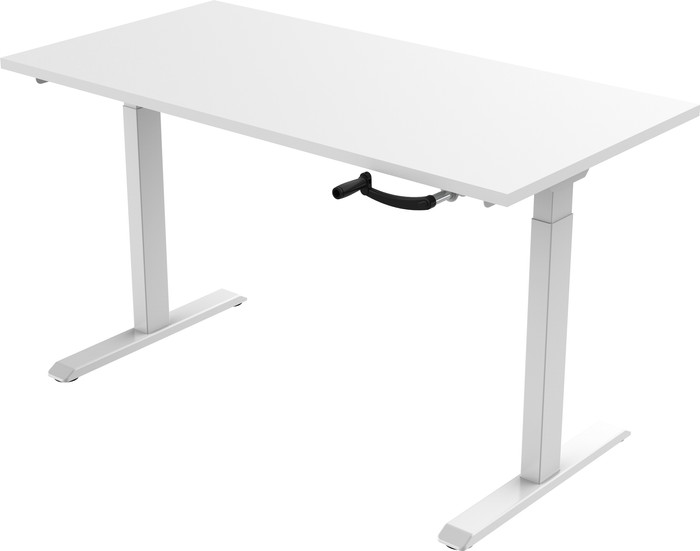 Euroseats Bureau Assis-Debout Manivelle 120 x 80 Blanc/Blanc