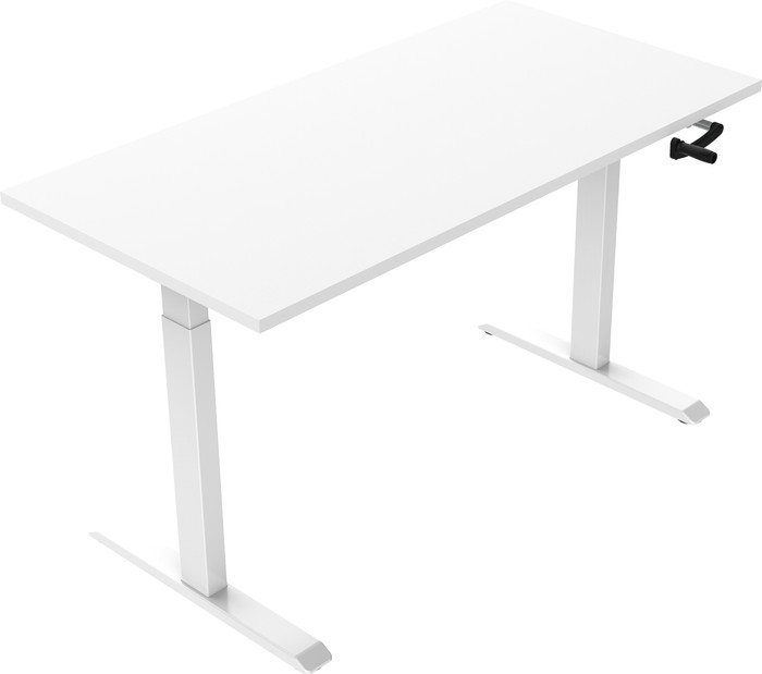 Euroseats Bureau Assis-Debout Manivelle 120 x 80 Blanc/Blanc