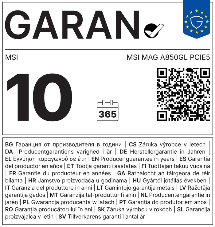 MSI MAG A850GL PCIE5