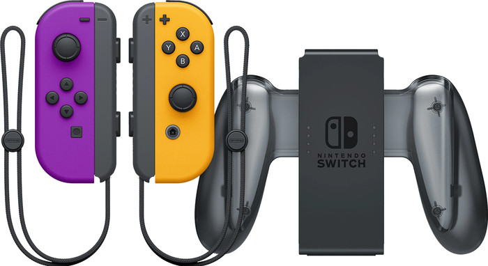 Nintendo Switch Set Joy-Con Mauve Néon/Orange Néon + Nintendo Switch Support de Recharge Joy-Con Main Image