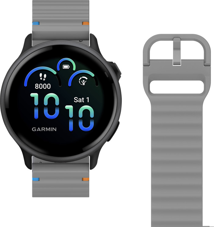 Just in Case Siliconen Bandje Grijs voor Garmin Vivoactive 6 / 5 detail