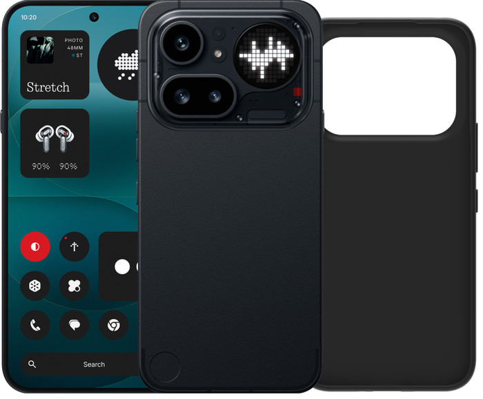 Nothing Phone (4a) Pro 256GB Zwart 5G + BlueBuilt Back Cover Zwart Main Image