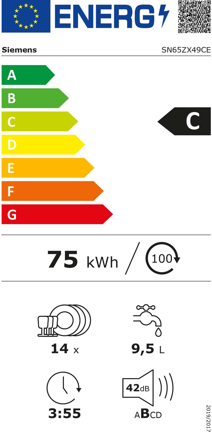Siemens SN65ZX49CE / Encastrable / Entièrement intégré / Hauteur de la niche d'encastrement : 81,5 - 87,5 cm null