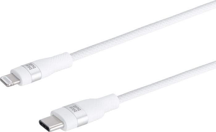 BlueBuilt Usb C naar Lightning Kabel 1,5m Nylon Wit rechterkant