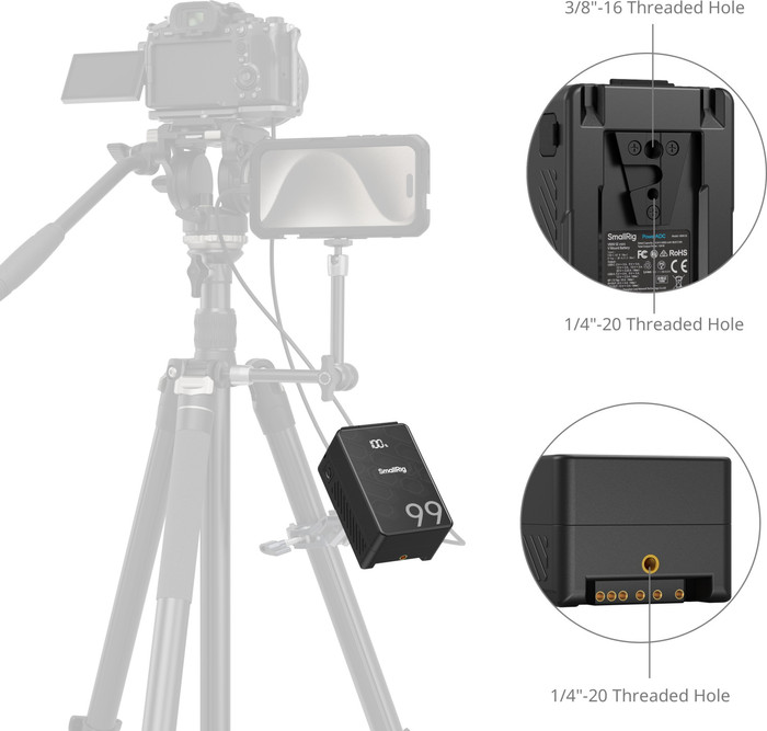 Smallrig V-Mount Battery Mini VB99 SE product in gebruik