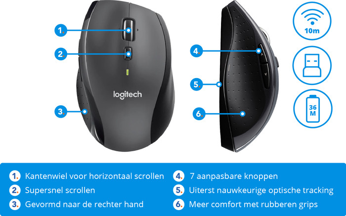 Logitech Wireless Mouse M705 visual Coolblue 1