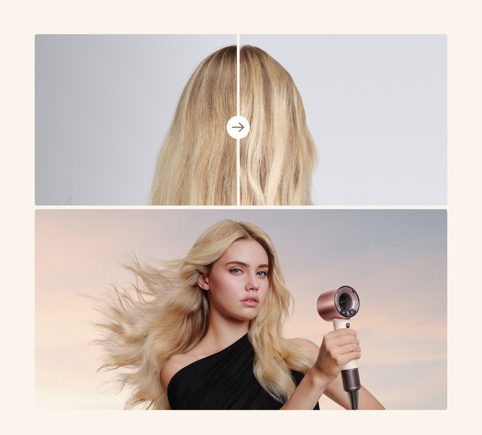 Dyson Supersonic Travel Ceramic Pink product in gebruik