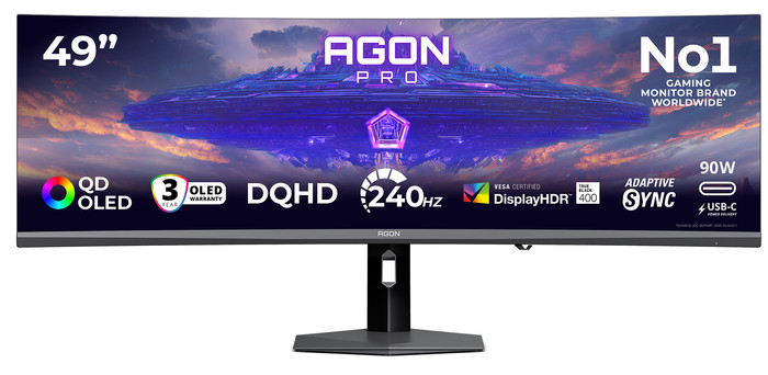 AOC AGON PRO AGP497UCZD QD-OLED Curved voorkant