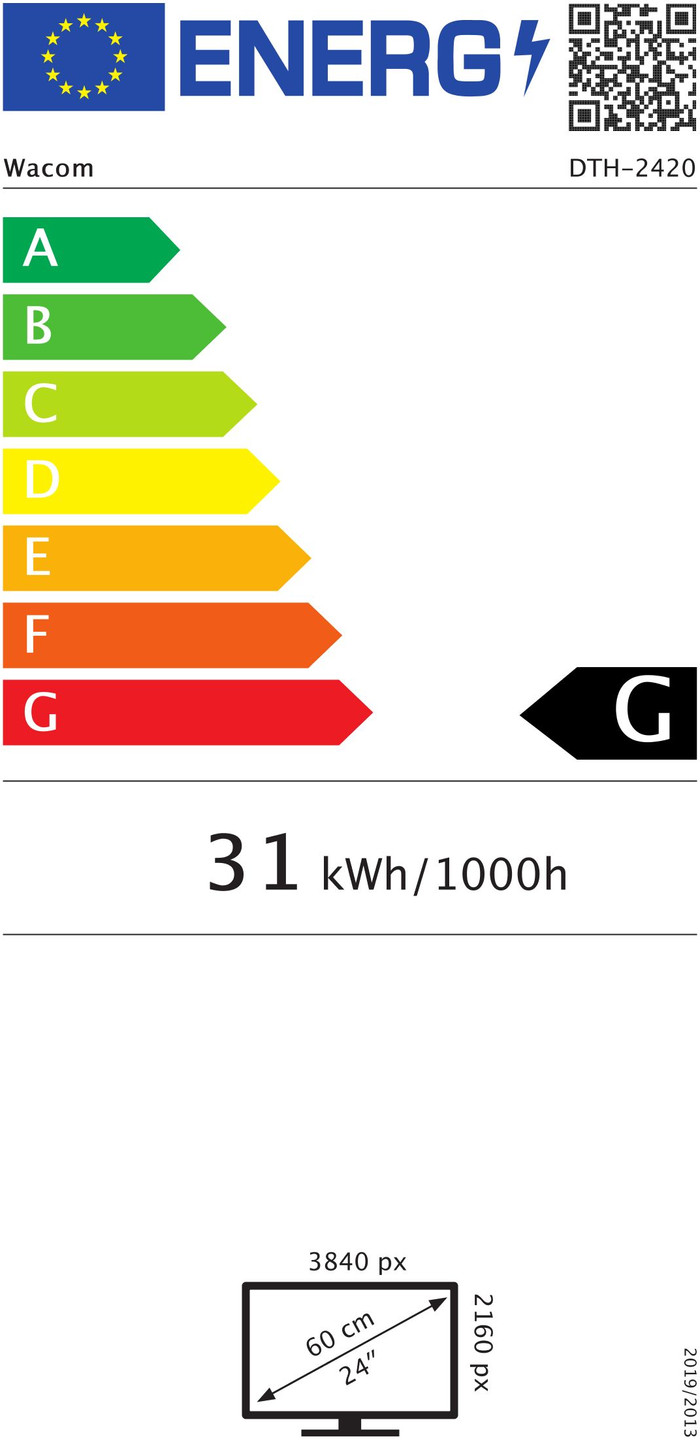 Wacom Cintiq Pro 24 Pen & Touch energielabel
